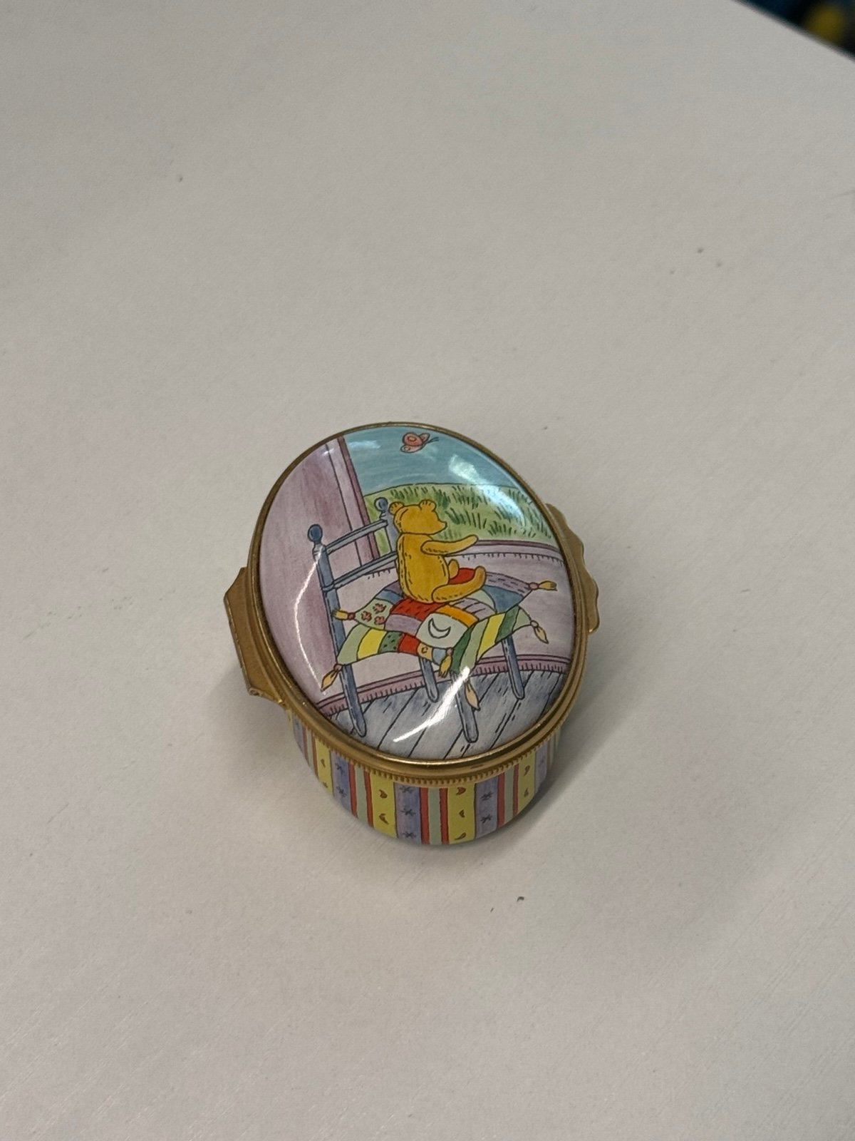 Halcyon Days Enamels Bear Window Designed by Tiffany & Co Trinket Box