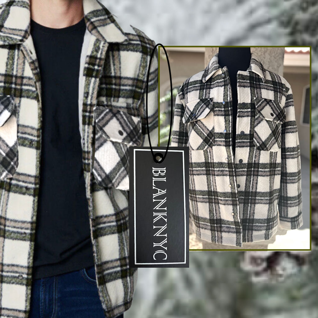 BlankNYC Mens Oversize 30% Wool Plaid Jacket Size M