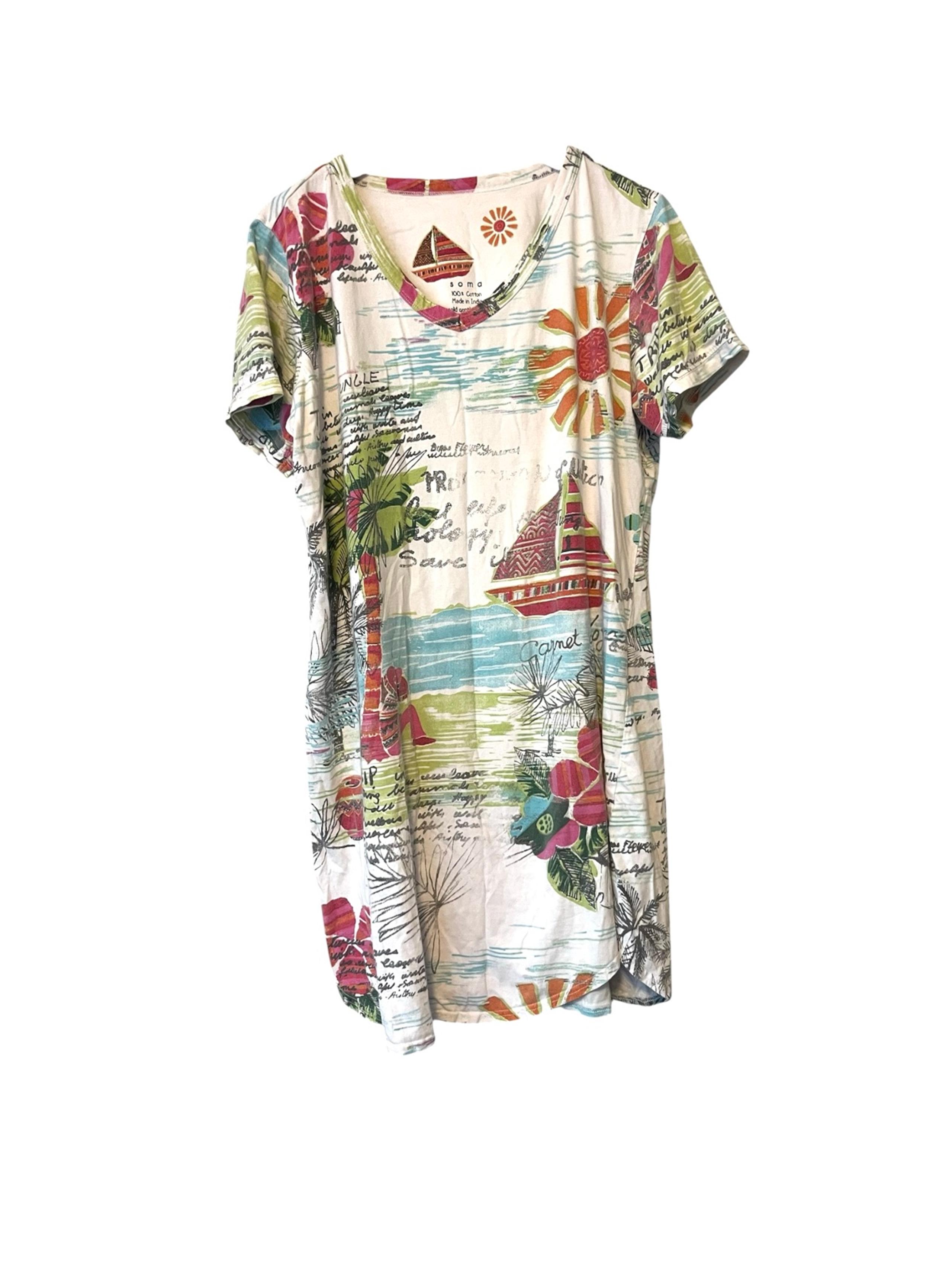 Soma tropical cotton T-Shirt dress boho