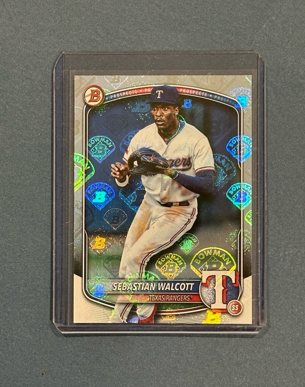 2025 Bowman Retro Logo Foil - Sebastian Walcott - Texas Rangers - SSP