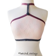 Handmade Neck Collar Lace Crop Top XS S