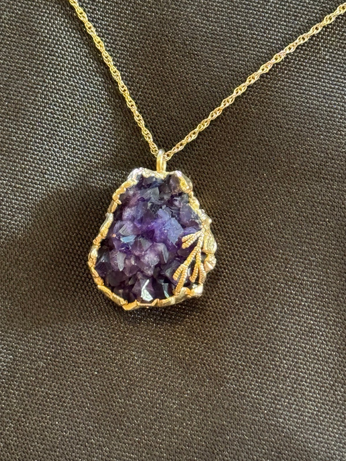 Vintage Amethyst pendant and 1/20 14k GF chain