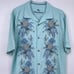 Blue Floral Tommy Bahama Silk Casual Button Down Camp Collar Shirt Md Pineapple