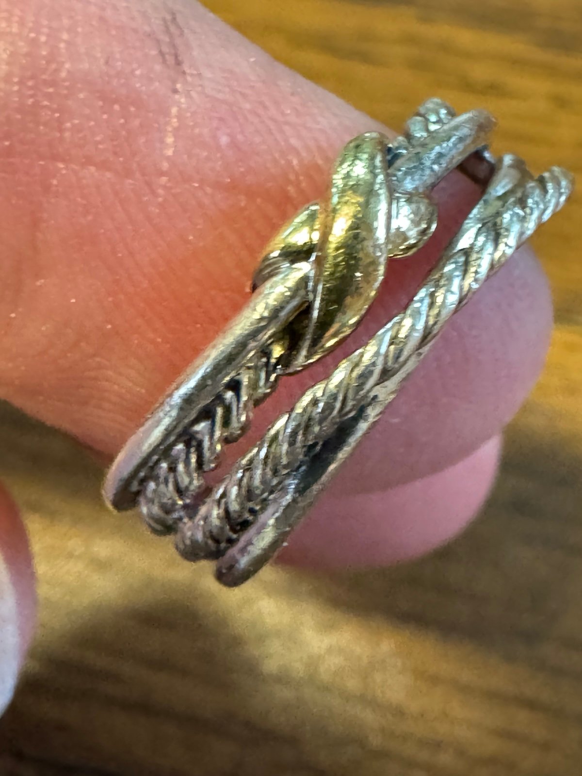 David Yurman sterling silver and 18K gold ring