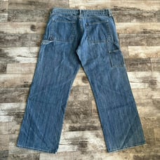 Vintage Y2K Old Navy Carpenter Baggy Cargo Jeans Pants Size 34 x 30