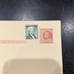 George Washington one cent stamp on two cent postal card