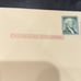 George Washington one cent stamp on two cent postal card