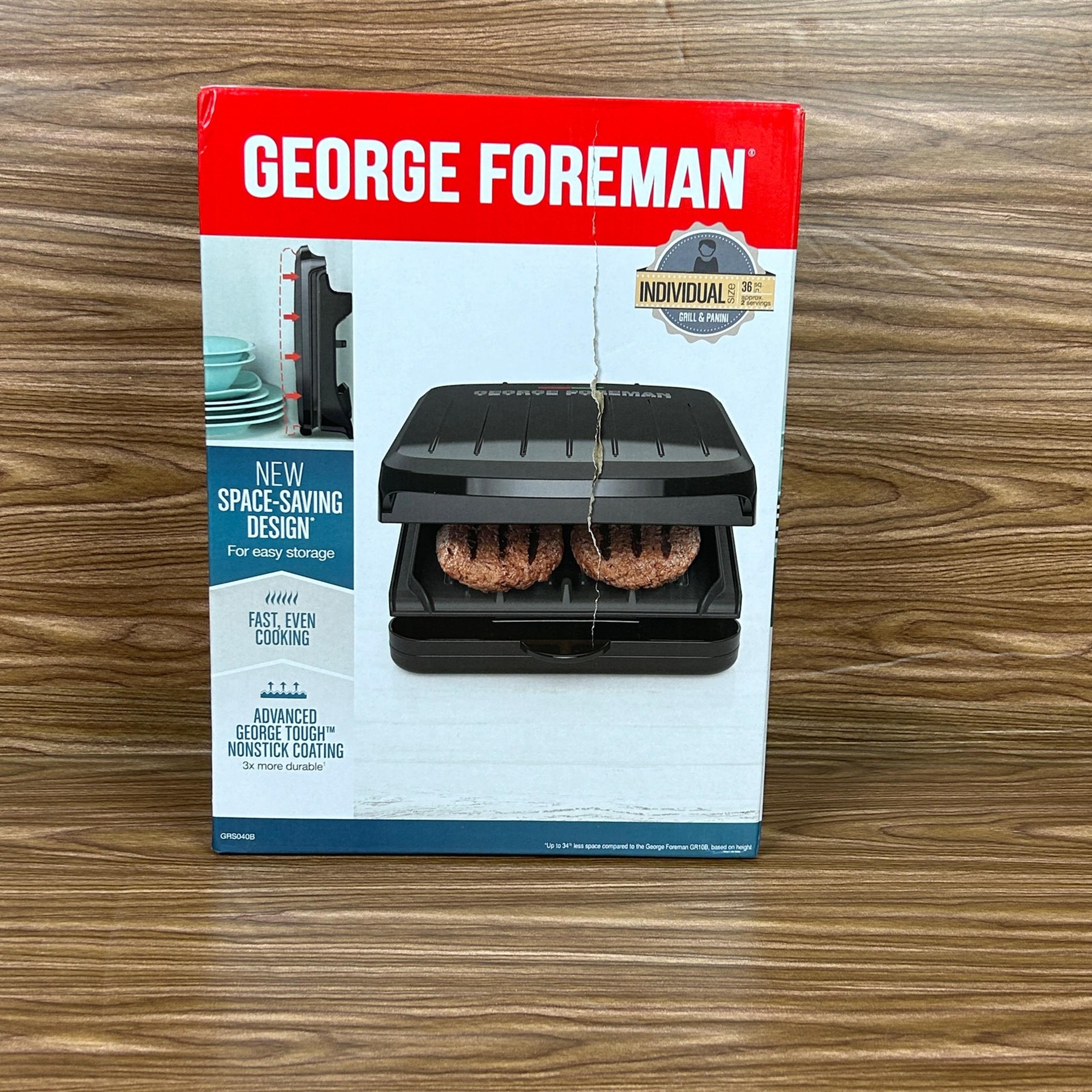 George Foreman 2-Serving Grill Copper Plates New (Box Wear)