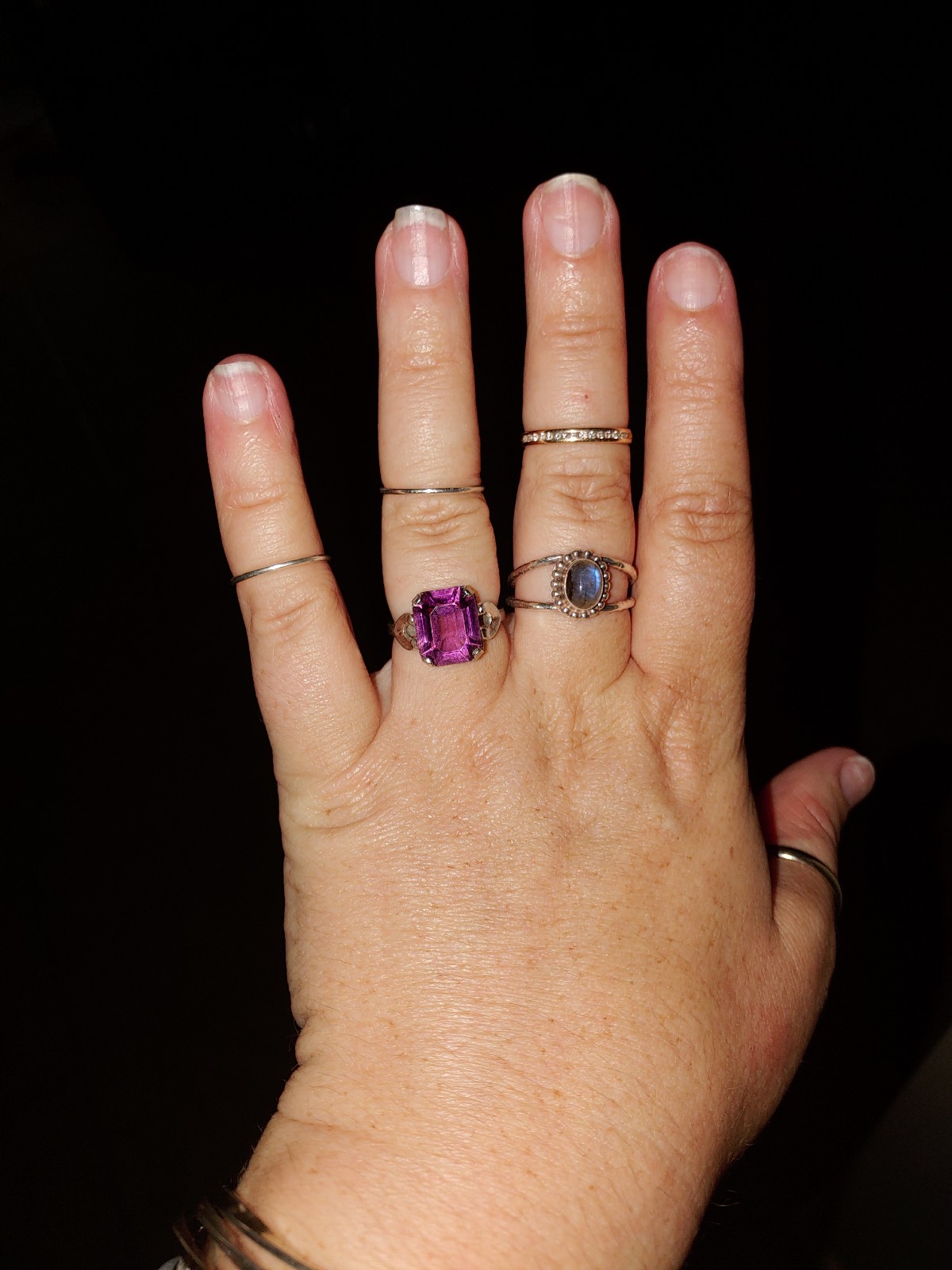 Antique Amethyst or Alexandrite size 7, emerald cut