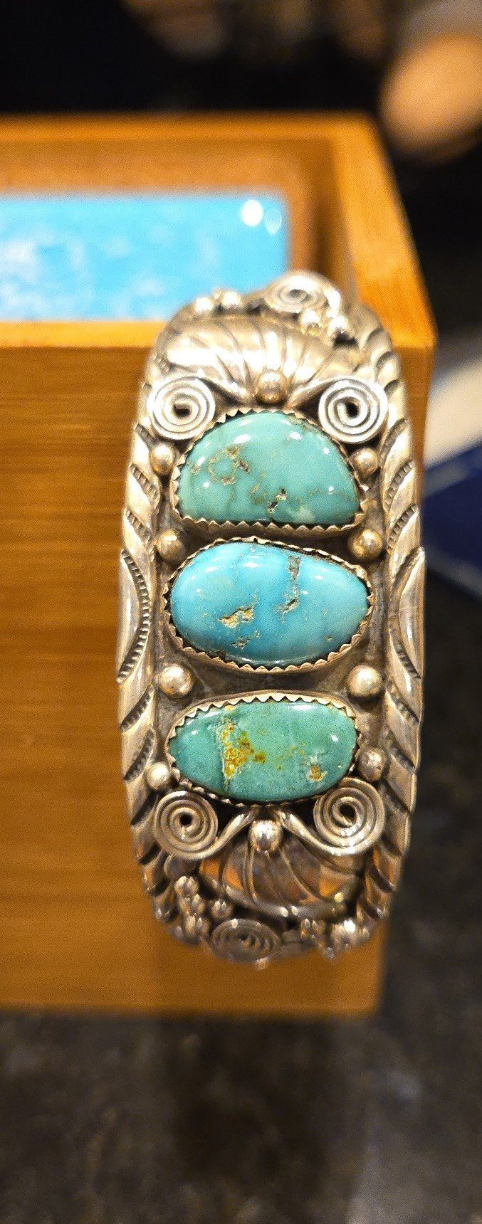 Ted Joe Turquoise sterling silver bracelet