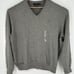 NEW Polo Ralph Lauren Mens Sz L Tall Med Gray V Neck Sweater 100% Pima Cotton Y2