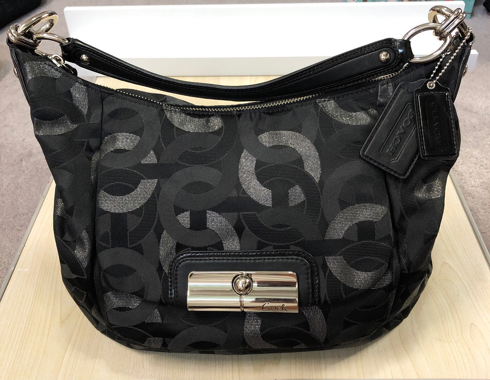 Coach Kristin Op Art Lurex Hobo Purse