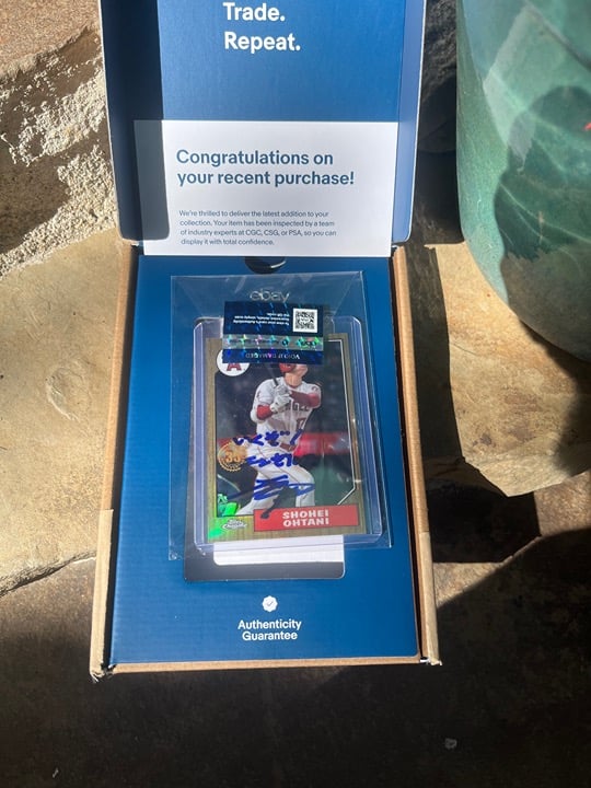 Shohei Ohtani Autograph signed on Card signature Ebay Guarantee