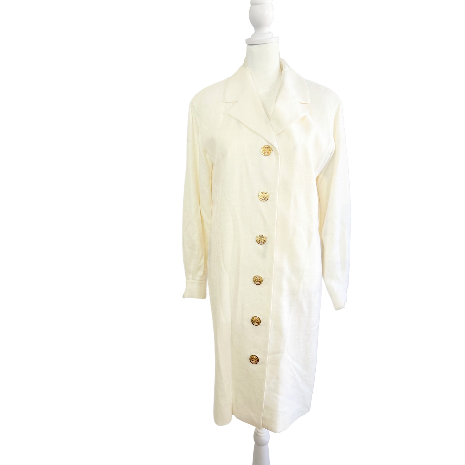 Evelyn - Vintage White Duster Coat