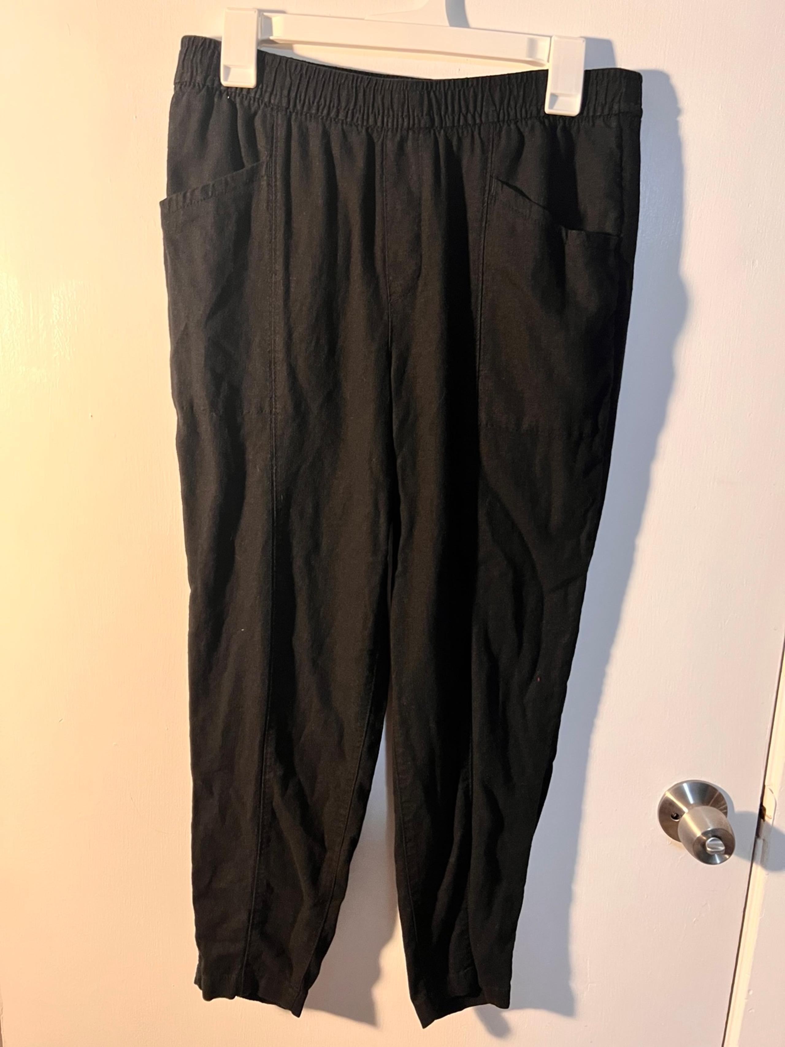 Linen blend black pant - sz. M