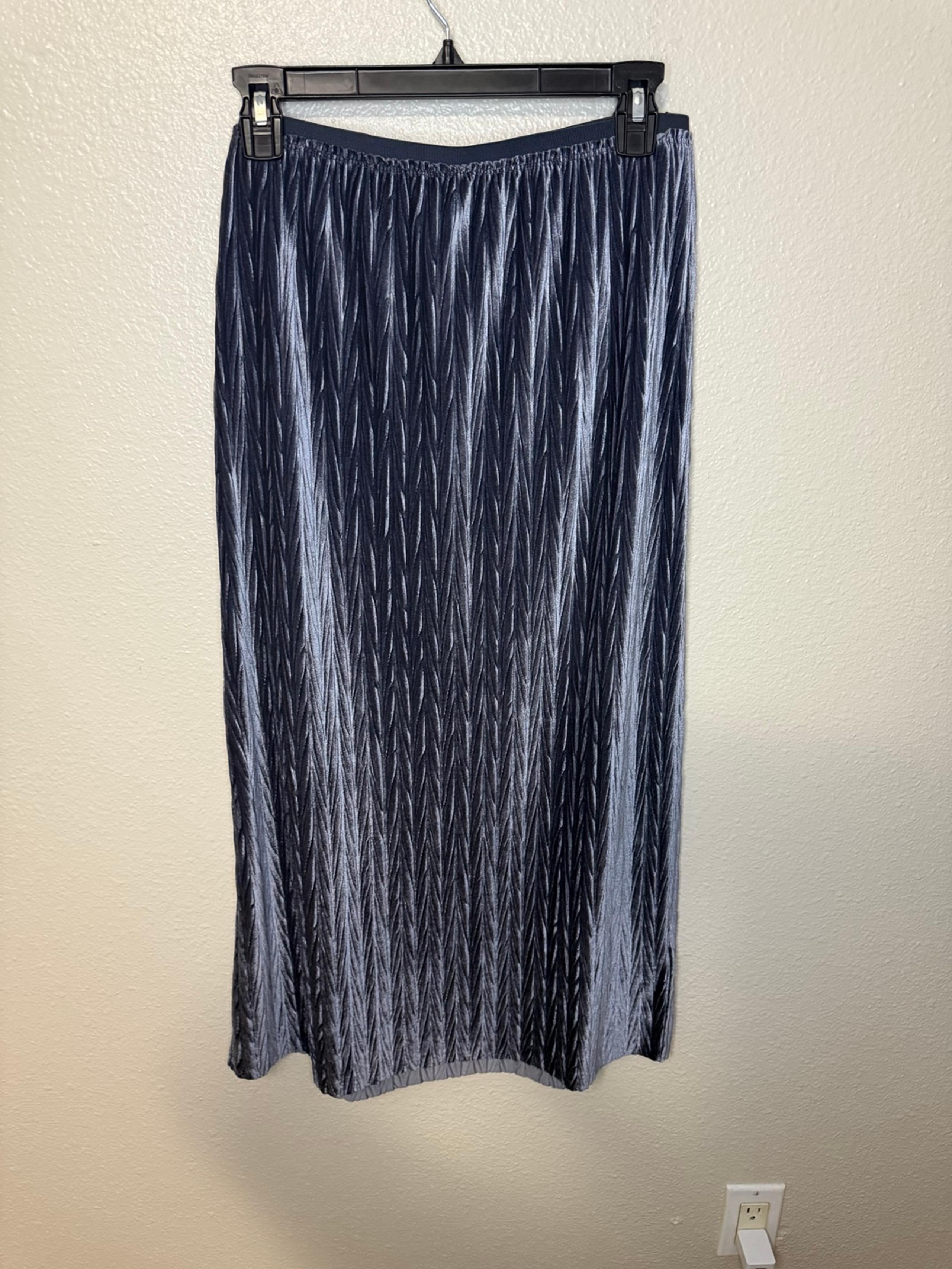 Maeve Anthropologie Skirt Women Gray Velvet Maxi Pull On Raw Hem Texture