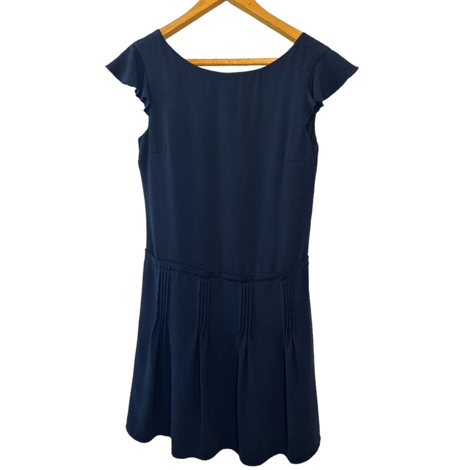 Slate & Willow Navy Blue Dress With Cap Sleeves & Pleated Skirt Size 2