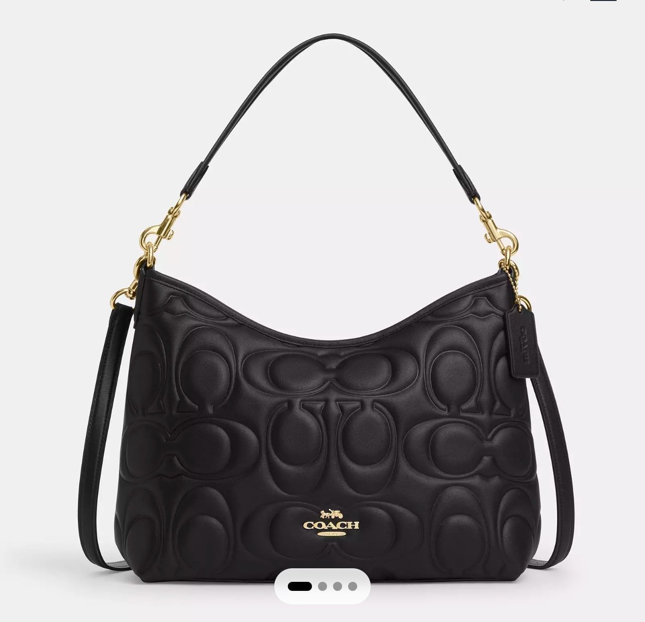 Coach Laurel Shoulder Bag In Signature Leather Black CZ178 - detail