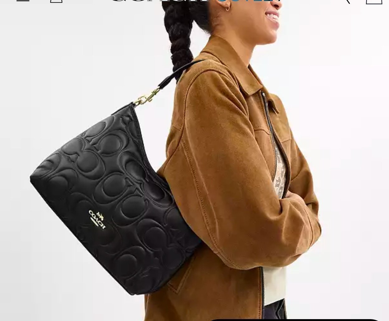 Coach Laurel Shoulder Bag In Signature Leather Black CZ178 - detail