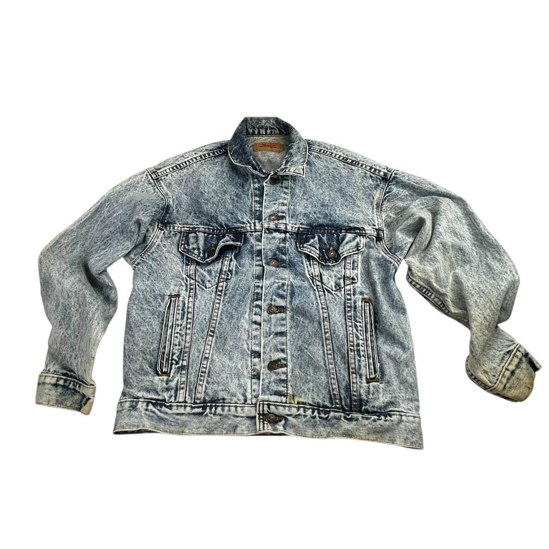 Vintage 80's Levi Type III Acid Wash Denim Jacket Size M  70507-0219 Trucker USA