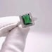 .925 Sterling Simulated Emerald (Cz) & Clear Cz Ring