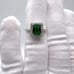 .925 Sterling Simulated Emerald (Cz) & Clear Cz Ring