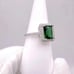 .925 Sterling Simulated Emerald (Cz) & Clear Cz Ring