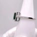 .925 Sterling Simulated Emerald (Cz) & Clear Cz Ring