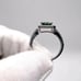 .925 Sterling Simulated Emerald (Cz) & Clear Cz Ring