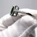 .925 Sterling Simulated Emerald (Cz) & Clear Cz Ring