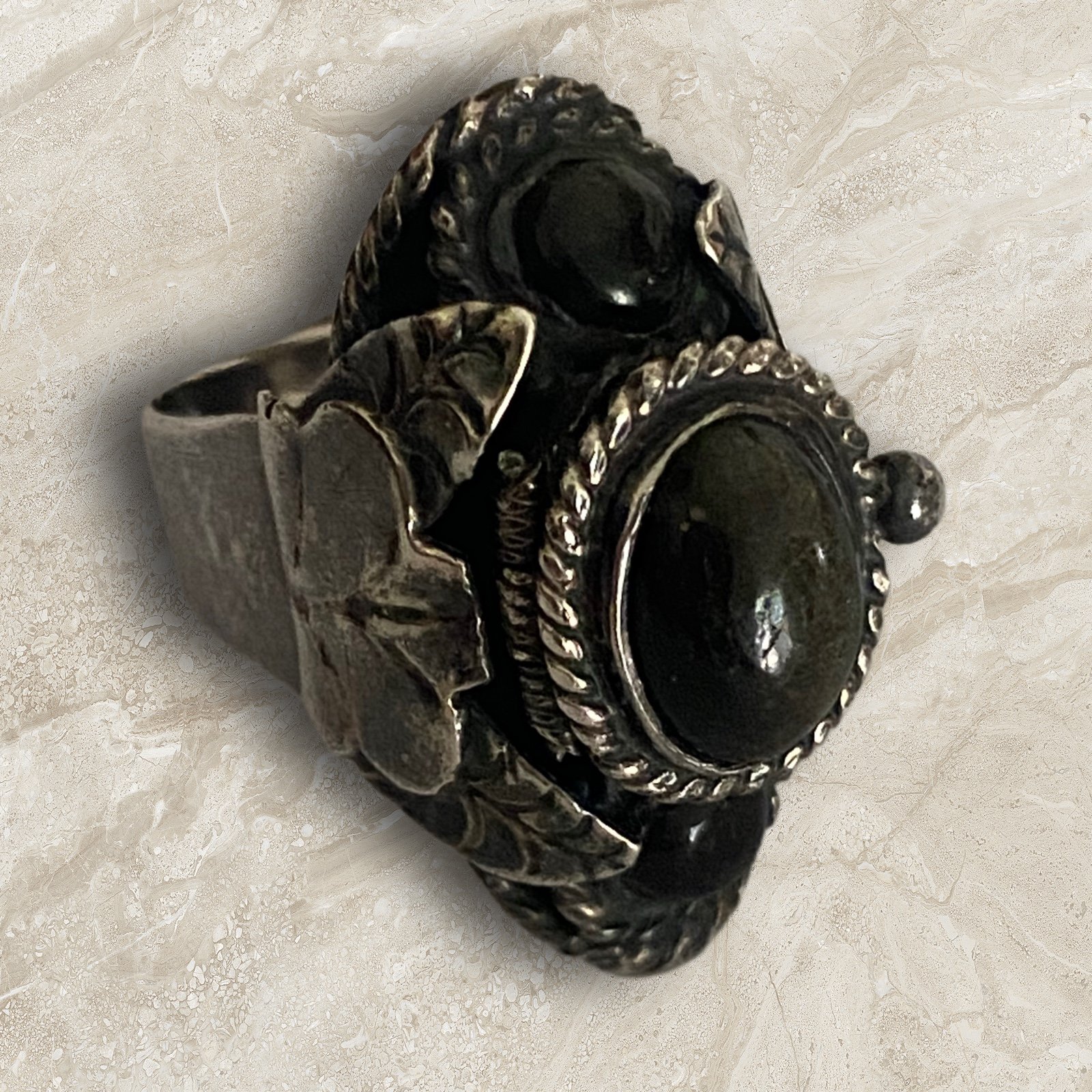 Vintage Taxco Poison Ring - Adjustable Size