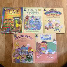 Vintage Sesame Street Book Club Hardcover books- 1980-1983- lot of 5