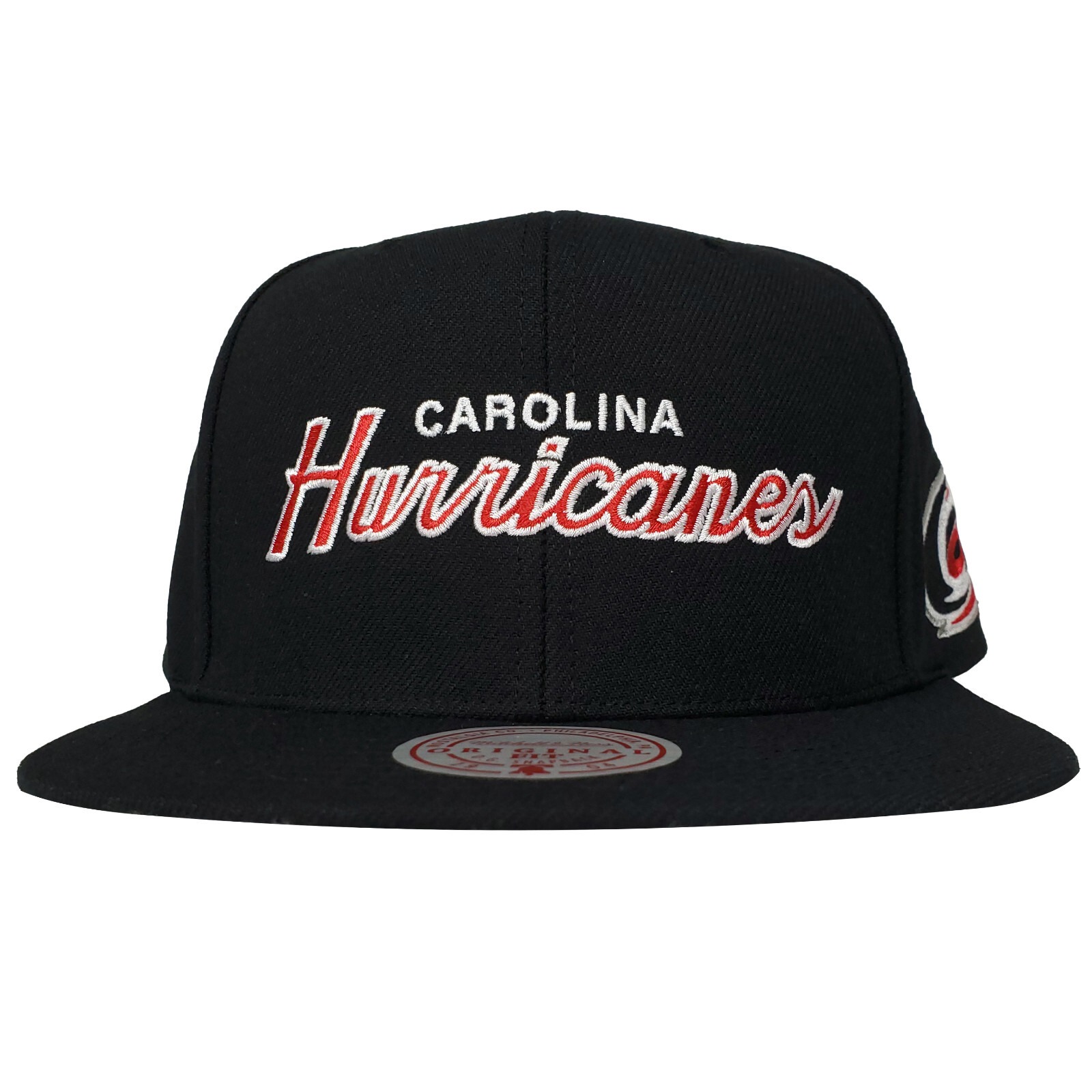 Carolina Hurricanes Mitchell & Ness NHL Snapback Hat Cap Script Logo Black NWT