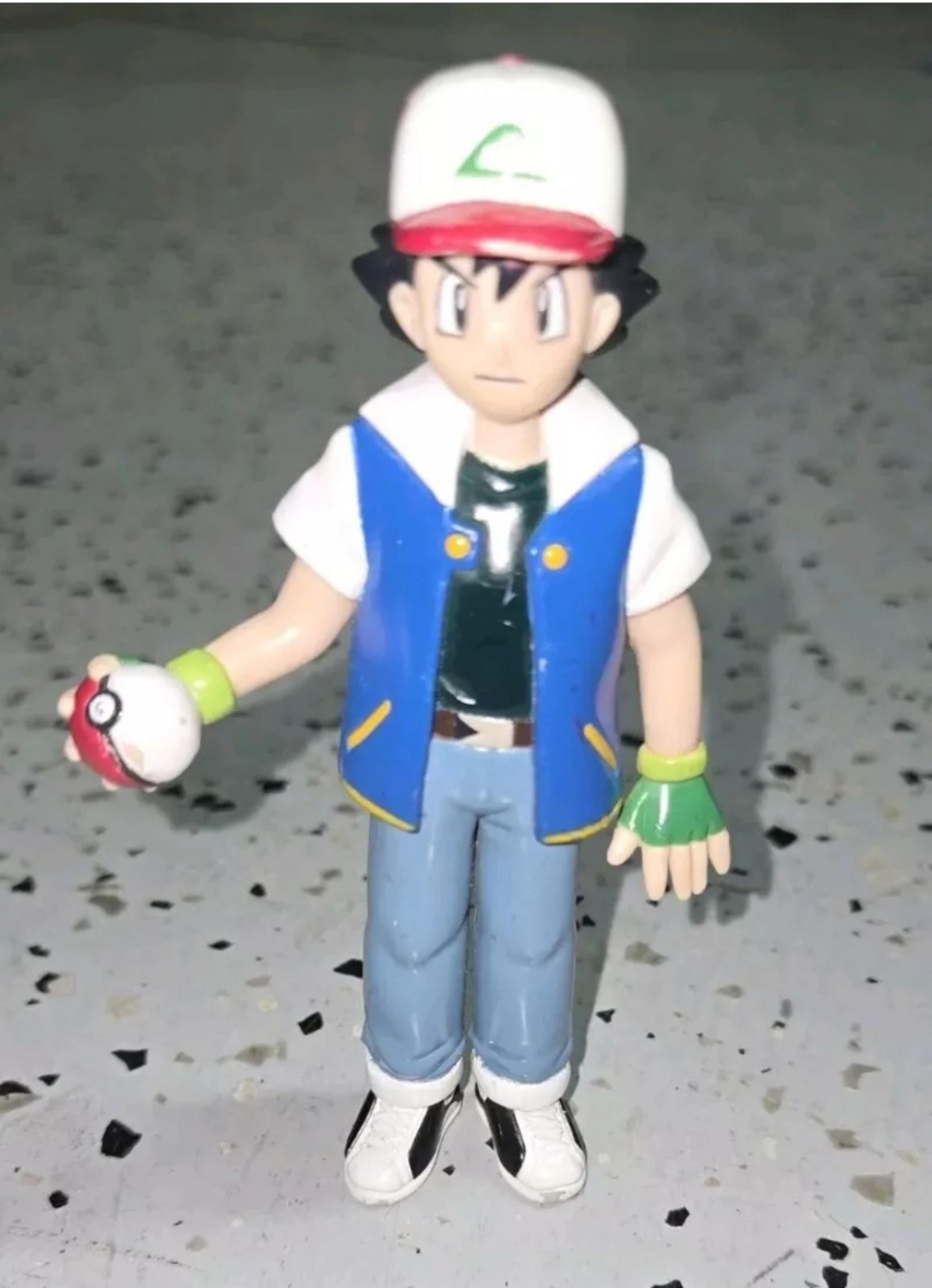 Ash Ketchum Pokemon Trainer Action Figure Toy 4.5" Vintage 1998 TOMY
