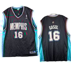 Vtg Reebok Memphis Grizzlies Jersey PAU GASOL #16 Black Throwback Mens 2XL XXL