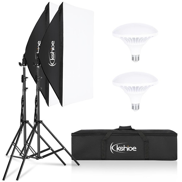 Photography Studio LED Lamp Softbox Lighting Soft Box Light Heavy Duty Stand Kit