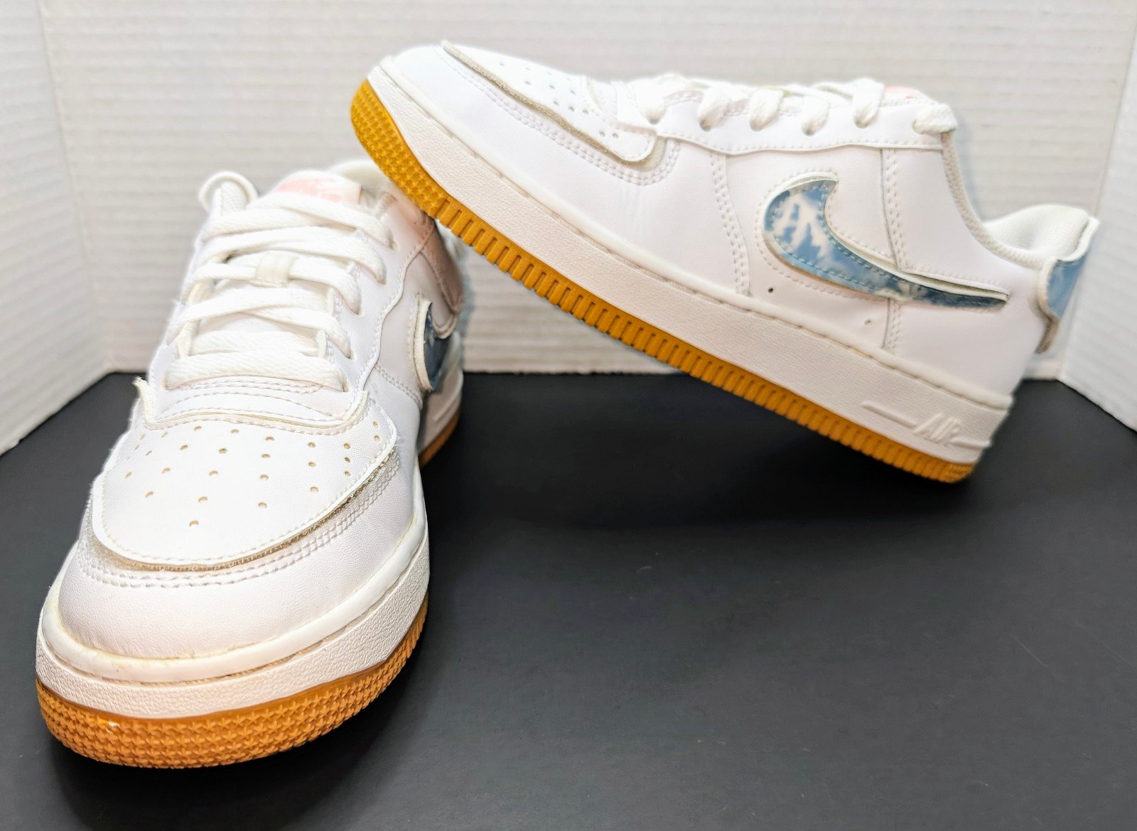 Nike Air Force 1 'White Bleached Coral Clouds' Sneakers (Size 5.5Y)
