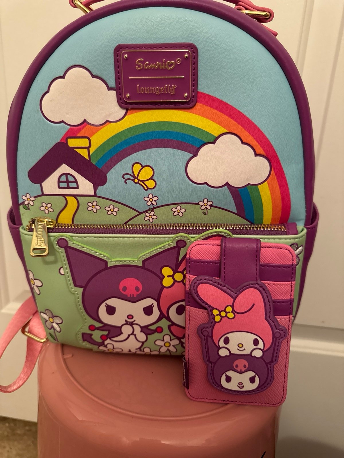 hello kitty and friends lounged mini backpack and matching cardholder