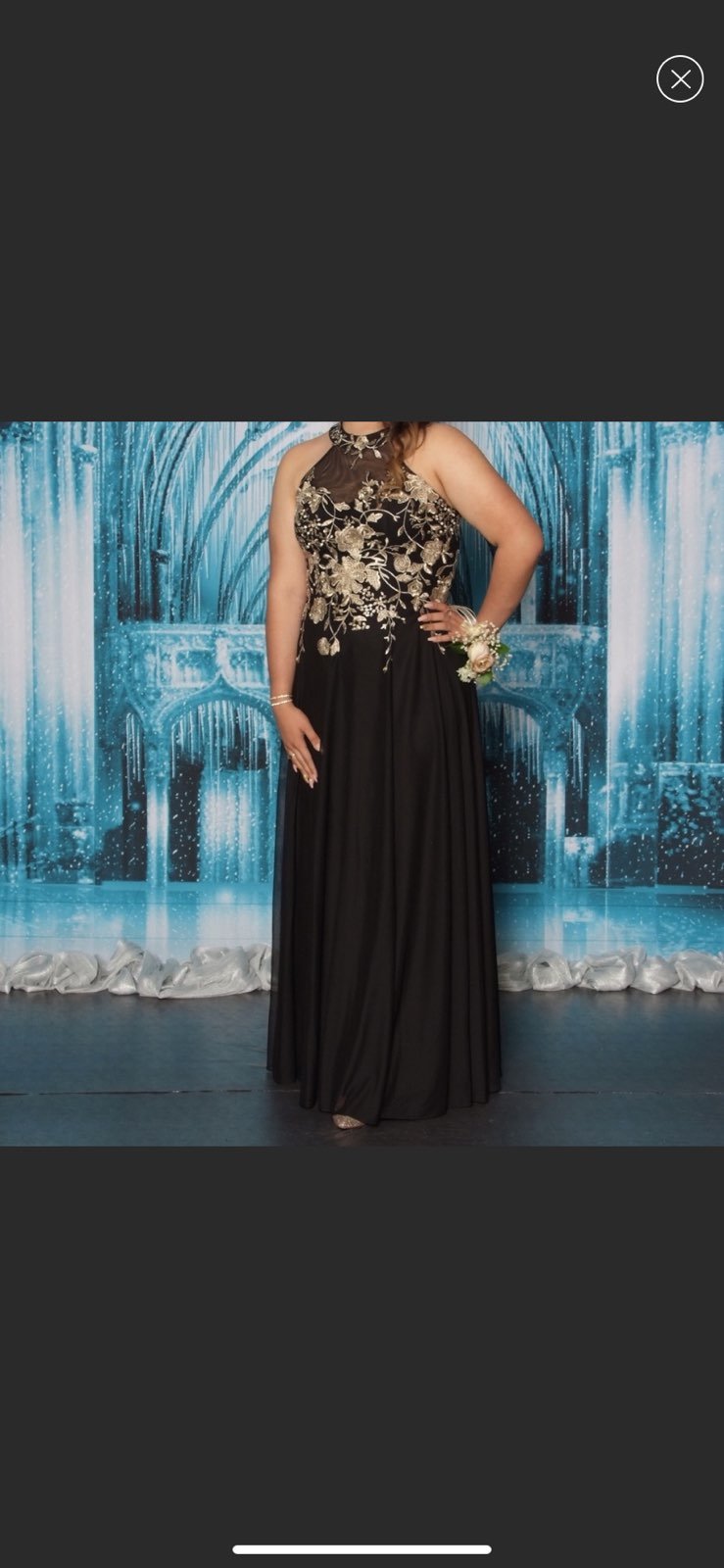 Black and Gold Prom Dress