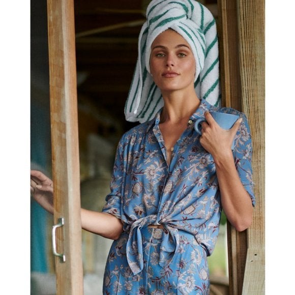 VERONICA BEARD Dazed Floral Shirt ~  Cornflower Blue 2 NWT