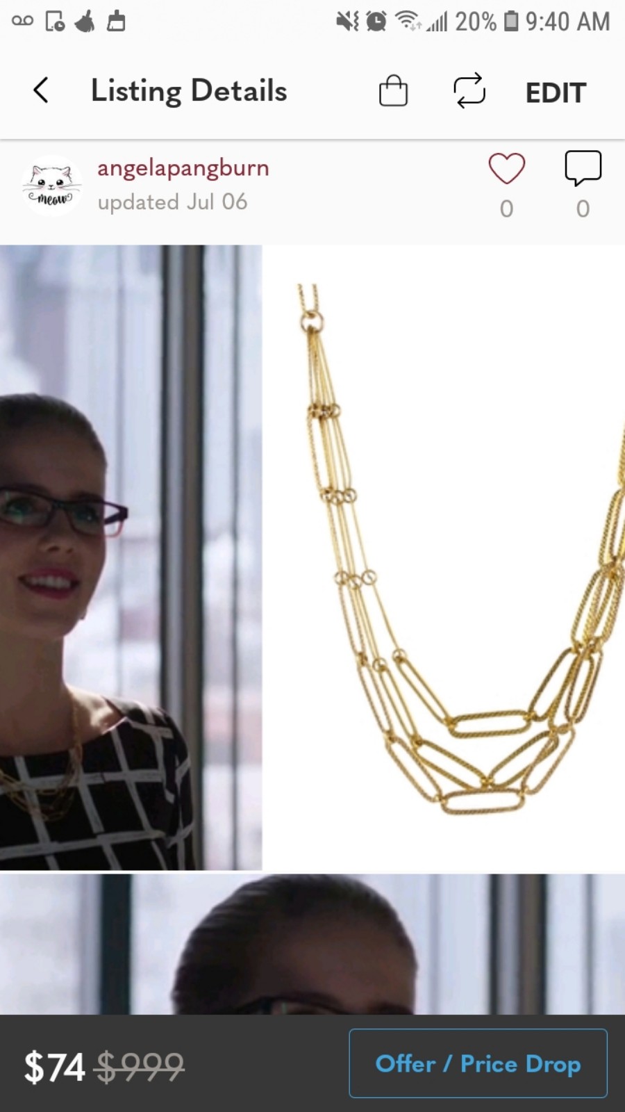 ASO Arrow Felicity Smoak Gold Layered Chain Necklace