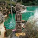 Gods of The Three Pleasures Tiki Totem Pole Statue, Faux Woodtone Finish