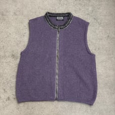 Tenth Mountain Icelandic Wool Mohair Full Zip Ski Sweater Vest Unisex