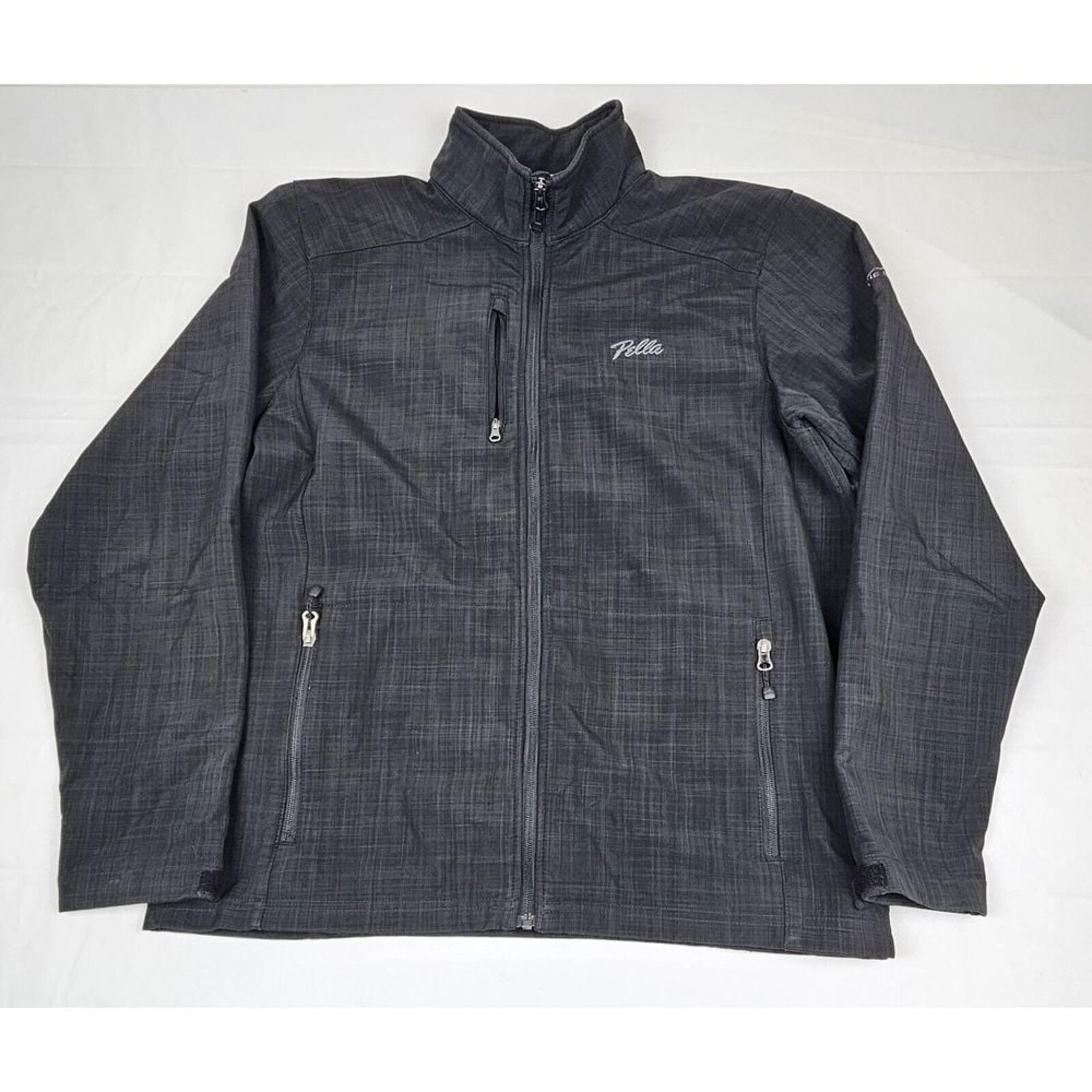 Eddie Bauer X Pelle Colab Jacket Mens XL. Grey Full-Zip Soft Shell