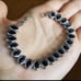 New 925 Silver Oval Cut Blue Sapphire Bezel Setting Bracelet with Extention