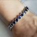 New 925 Silver Oval Cut Blue Sapphire Bezel Setting Bracelet with Extention