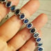 New 925 Silver Oval Cut Blue Sapphire Bezel Setting Bracelet with Extention