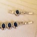 New 925 Silver Oval Cut Blue Sapphire Bezel Setting Bracelet with Extention