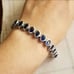 New 925 Silver Oval Cut Blue Sapphire Bezel Setting Bracelet with Extention