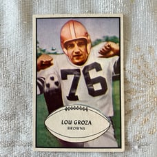 Lou The Toe Groza Cleveland Browns all time great kicker 1953 Bowman football